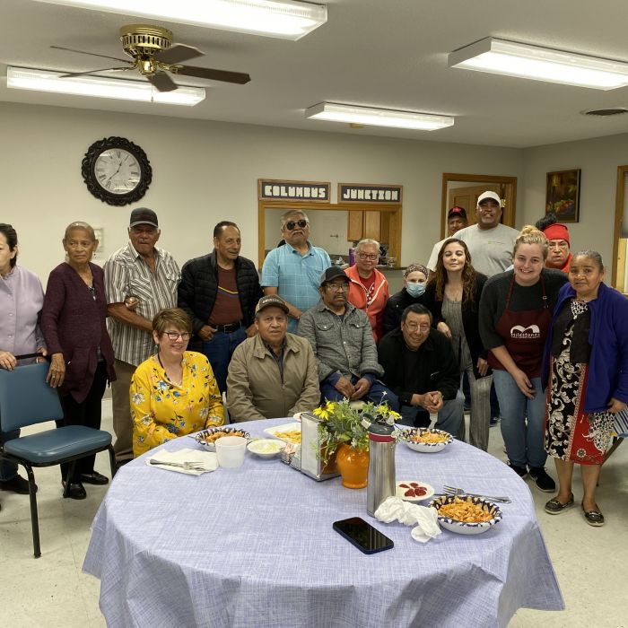 Seniors posed for picture at their Community café 