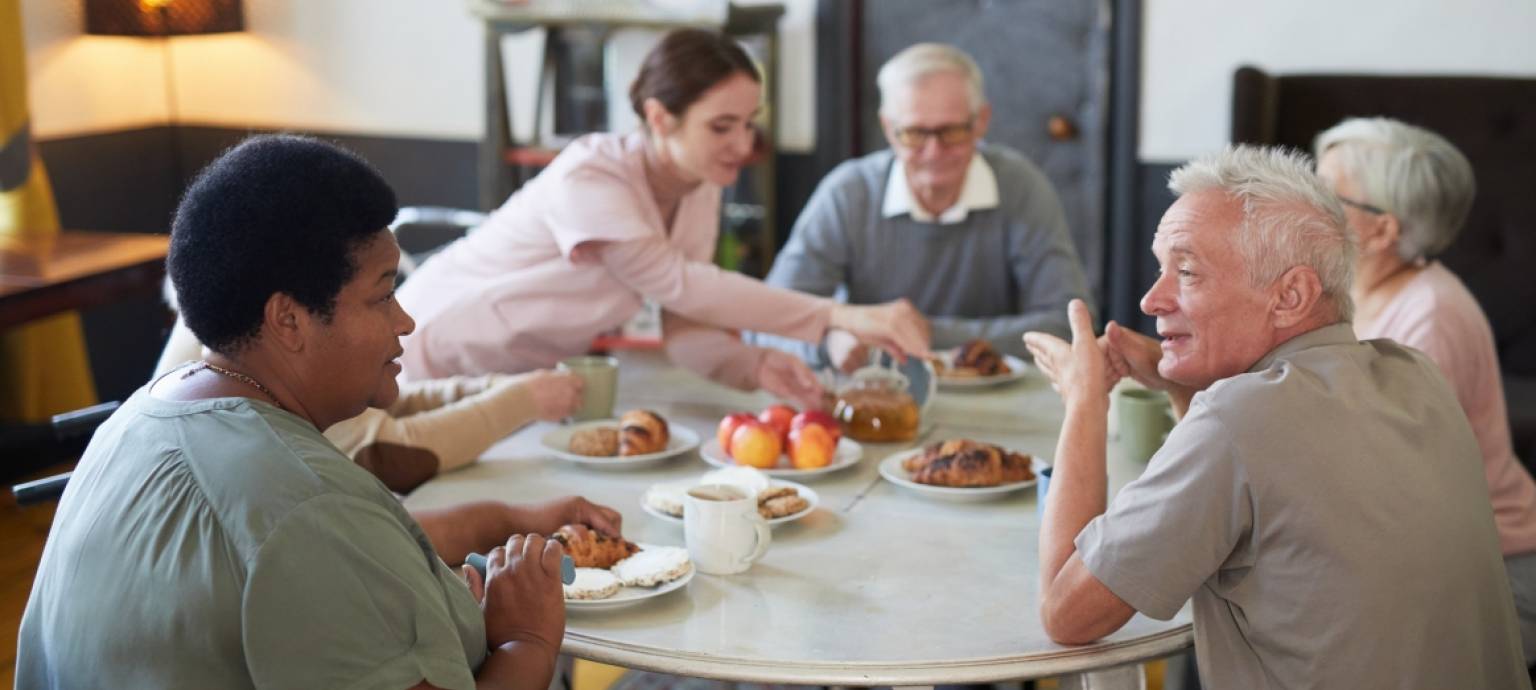 adults dining together